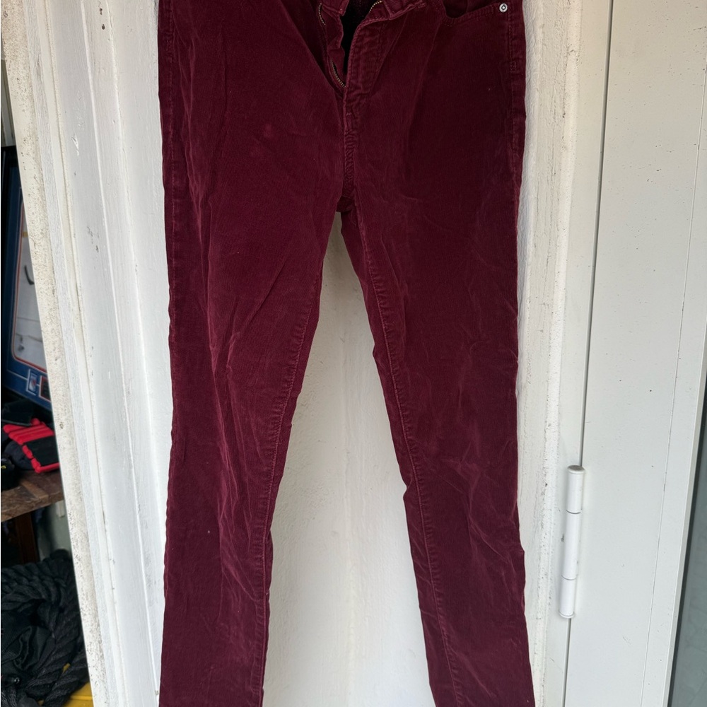 AG Adriano Goldschmied Maroon Corduroy Trousers